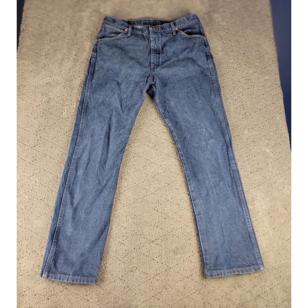 Wrangler Jeans Mens 38x33 Blue 13MWZ Cowboy Cut Original Fit Straight Workwear